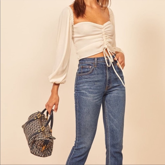 NWT Reformation Desmond Top in Ivory Size 10 - Picture 3 of 16